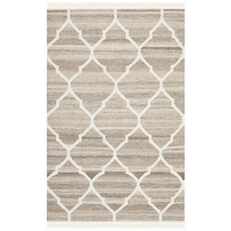 Safavieh 3 x 5 ft. Small Rectangle Casual Natural Kilim Light Grey and Ivory Accent Rug NKM317A-3